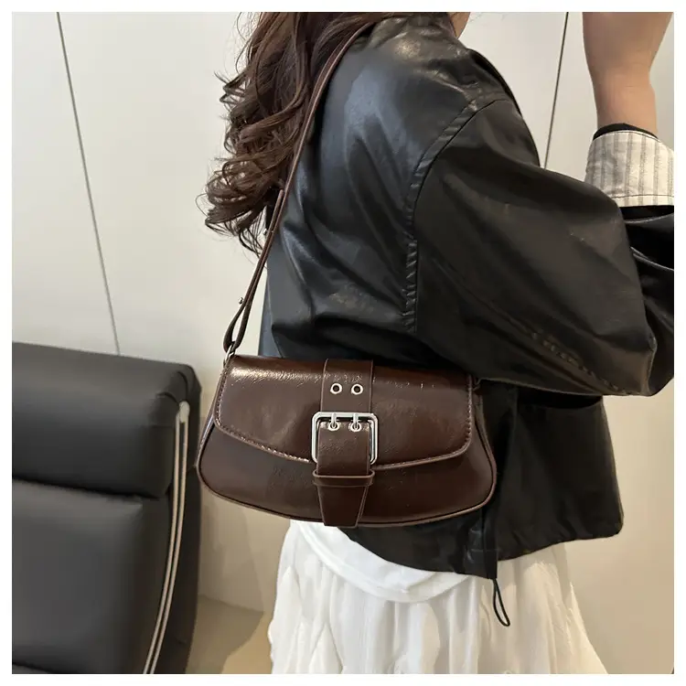 Women's Beige Belt Buckle Shoulder Bag 2025 Spring Summer — feature 21