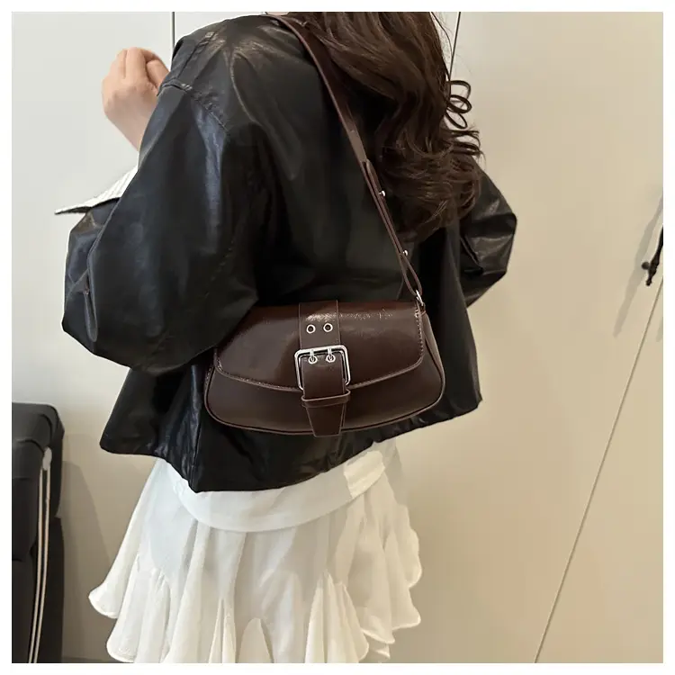 Women's Beige Belt Buckle Shoulder Bag 2025 Spring Summer — feature 22