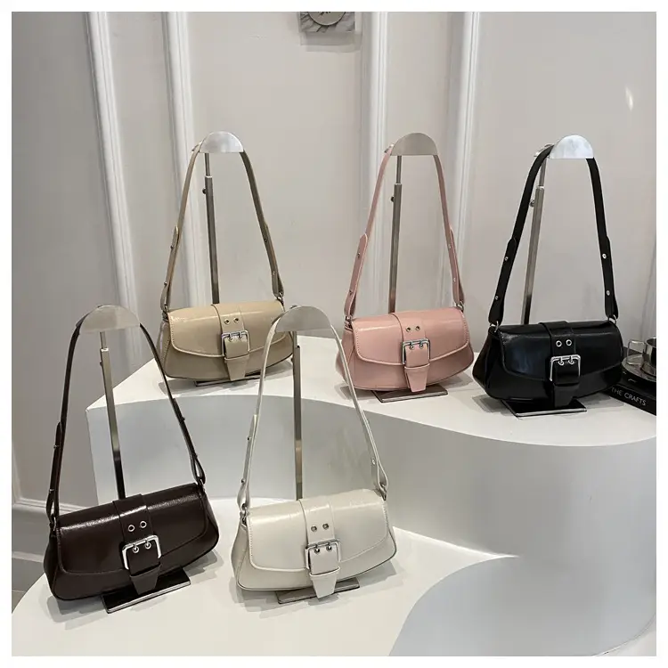 Women's Beige Belt Buckle Shoulder Bag 2025 Spring Summer — feature 29