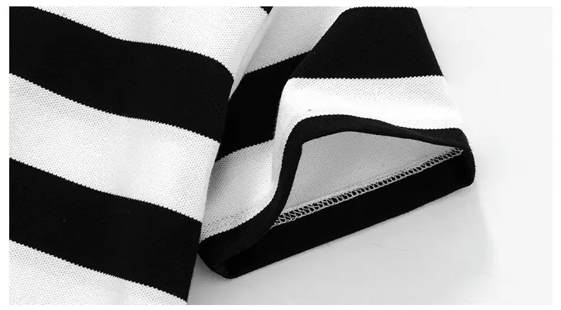 Boys Striped Polo Shirt & Shorts Set Black White Summer — feature 10
