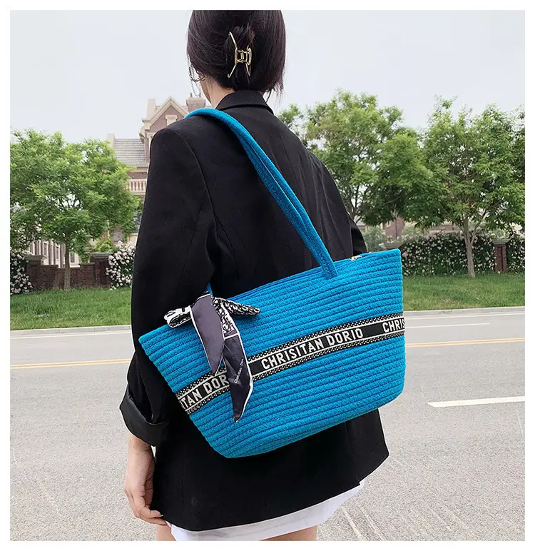 Women's Yellow Cotton Crossbody Bag with Satchel Design — feature 9