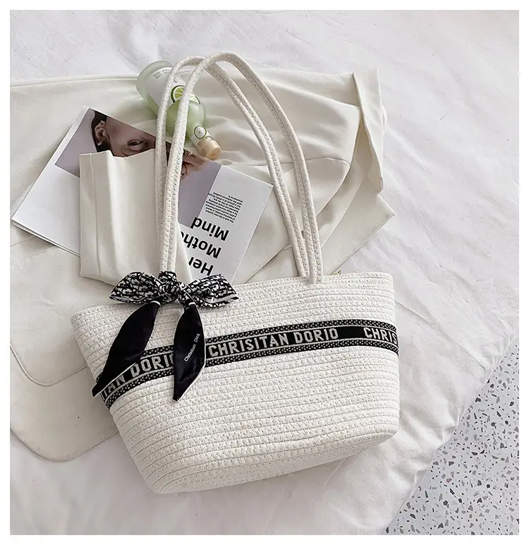 Women's Yellow Cotton Crossbody Bag with Satchel Design - Image 2