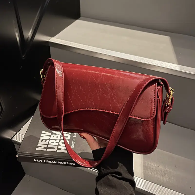 2025 New High-End Textured Handbags Solid Color Single Shoulder Crossbody Commuter Women's Bag - Image 6