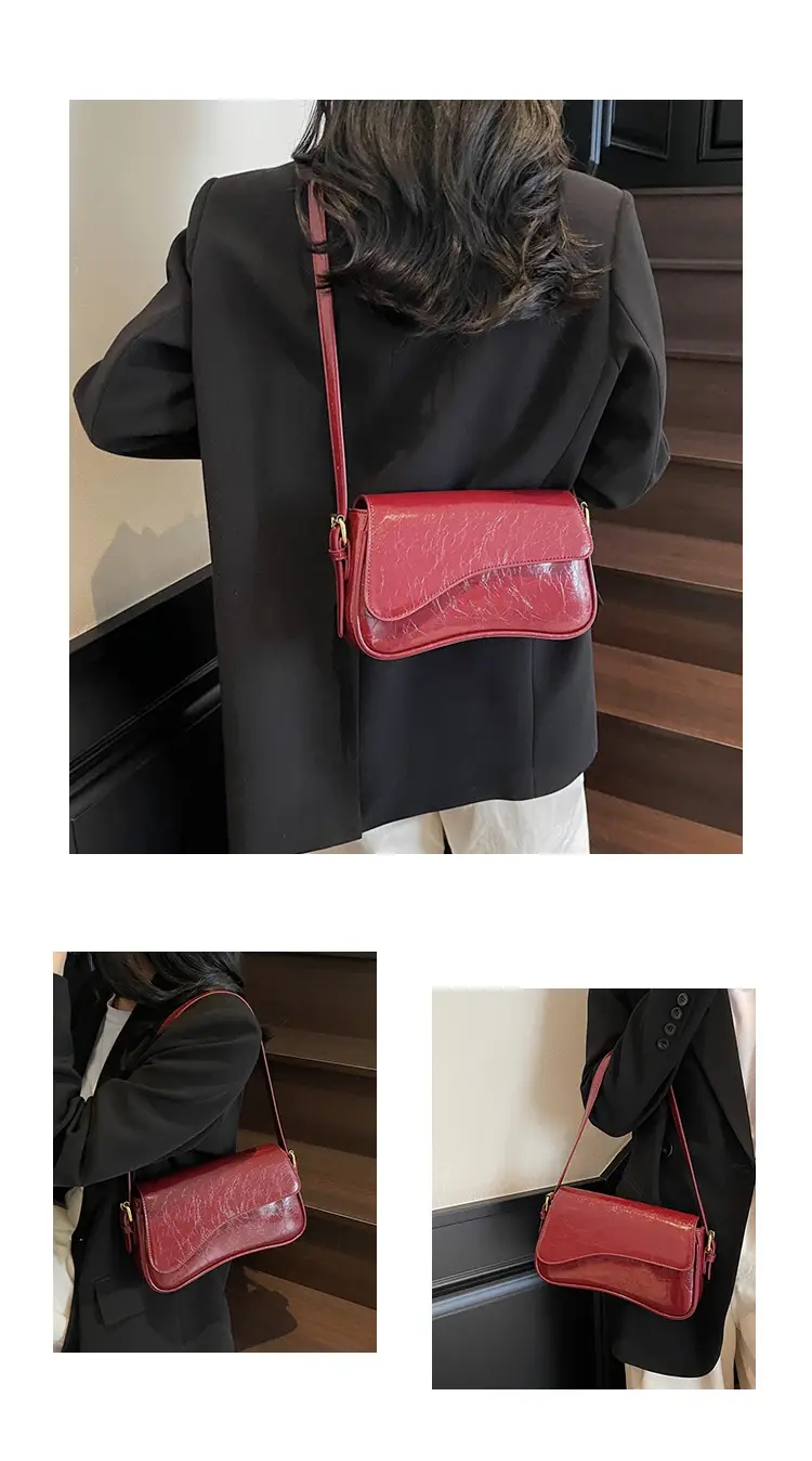 2025 New High-End Textured Handbags Solid Color Single Shoulder Crossbody Commuter Women's Bag — feature 10