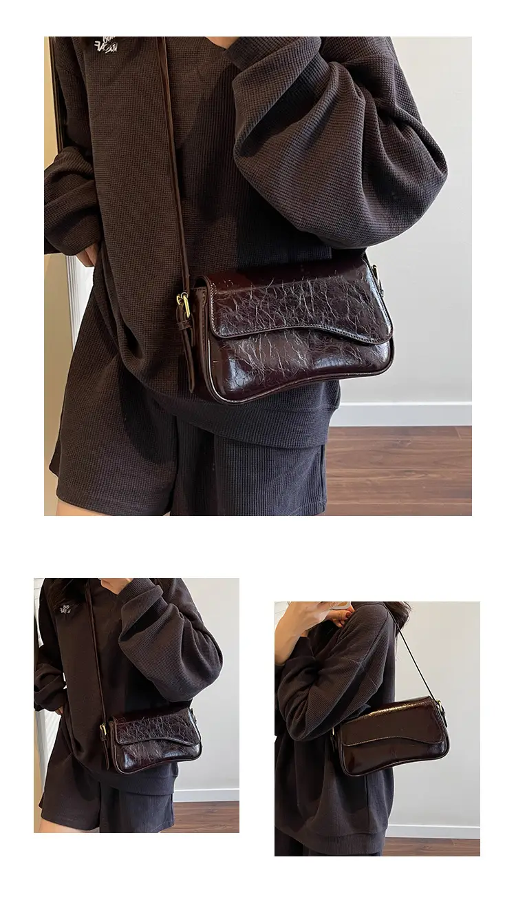 2025 New High-End Textured Handbags Solid Color Single Shoulder Crossbody Commuter Women's Bag — feature 11