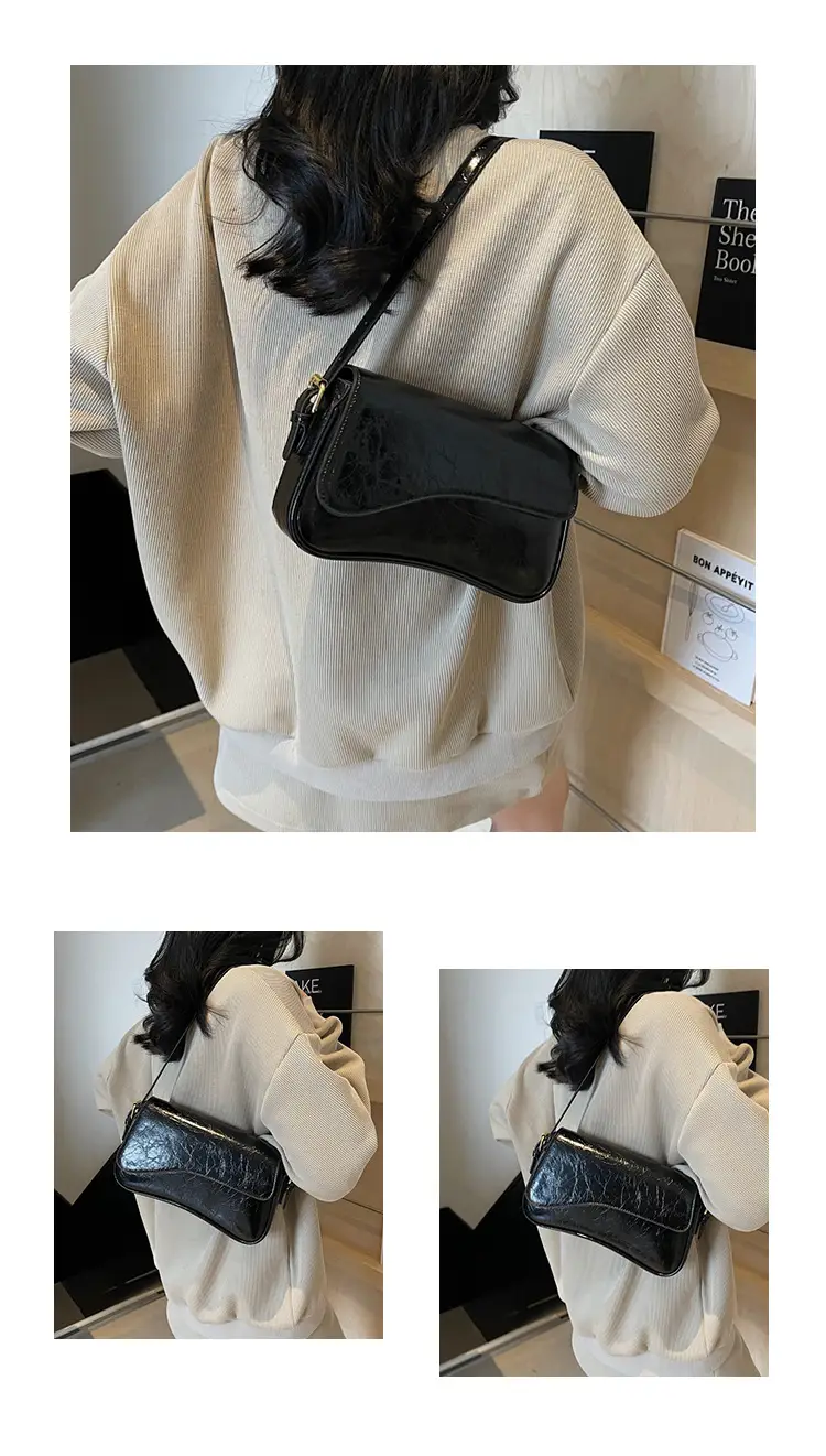 2025 New High-End Textured Handbags Solid Color Single Shoulder Crossbody Commuter Women's Bag — feature 12
