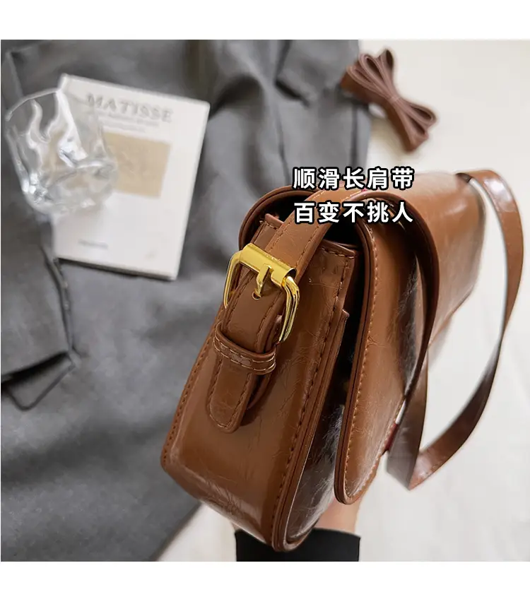 2025 New High-End Textured Handbags Solid Color Single Shoulder Crossbody Commuter Women's Bag — feature 4