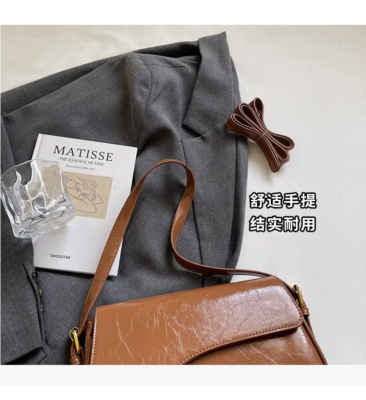 2025 New High-End Textured Handbags Solid Color Single Shoulder Crossbody Commuter Women's Bag — feature 6