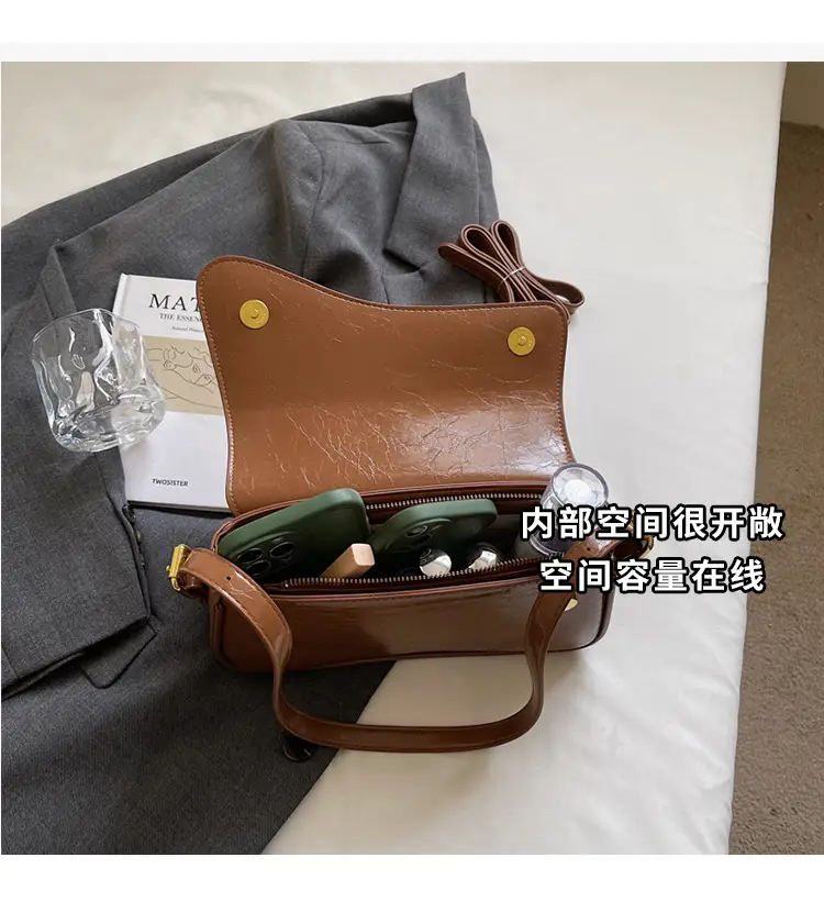 2025 New High-End Textured Handbags Solid Color Single Shoulder Crossbody Commuter Women's Bag — feature 8