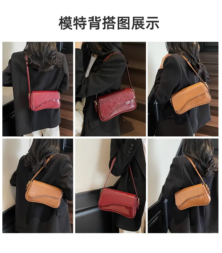 2025 New High-End Textured Handbags Solid Color Single Shoulder Crossbody Commuter Women's Bag — feature 9
