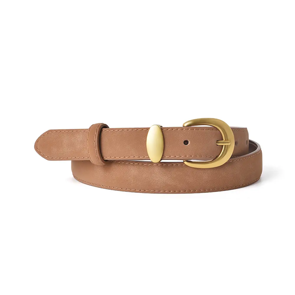 Vintage Frosted Leather Belt for Women Black - Image 7