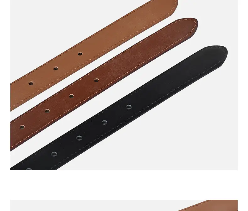 Vintage Frosted Leather Belt for Women Black — feature 12