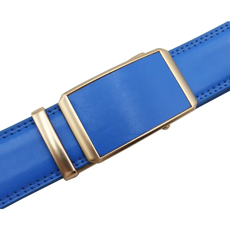 Automatic Buckle Belt Yellow Leather Business Casual — feature 25