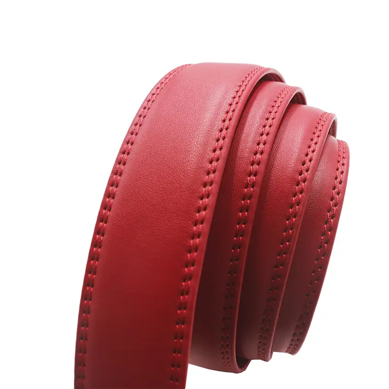 Automatic Buckle Belt Yellow Leather Business Casual — feature 28