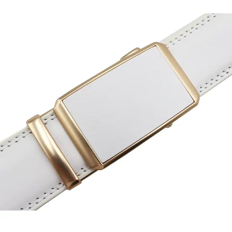 Automatic Buckle Belt Yellow Leather Business Casual — feature 5