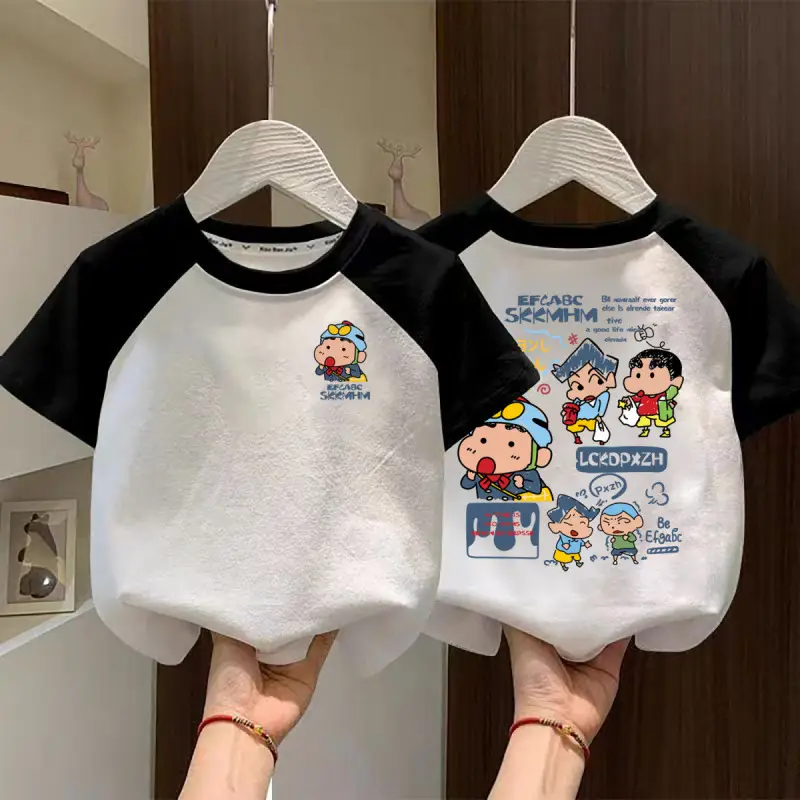 Boys Cotton Raglan T-Shirt White Blue New Summer - Image 11