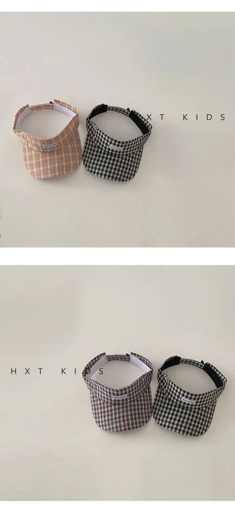 Children's Plaid Baseball Cap Summer Travel Sun Hat — feature 2