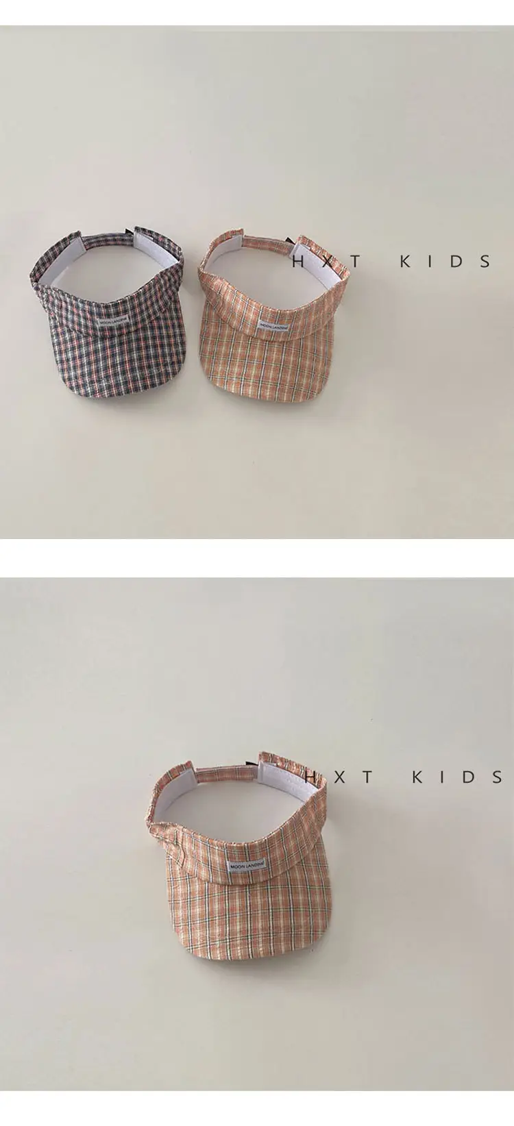 Children's Plaid Baseball Cap Summer Travel Sun Hat — feature 4