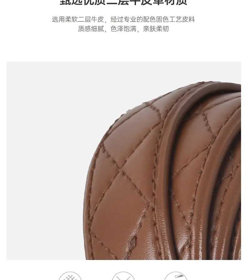 Genuine Leather Belt with Gold Chain Buckle — feature 6