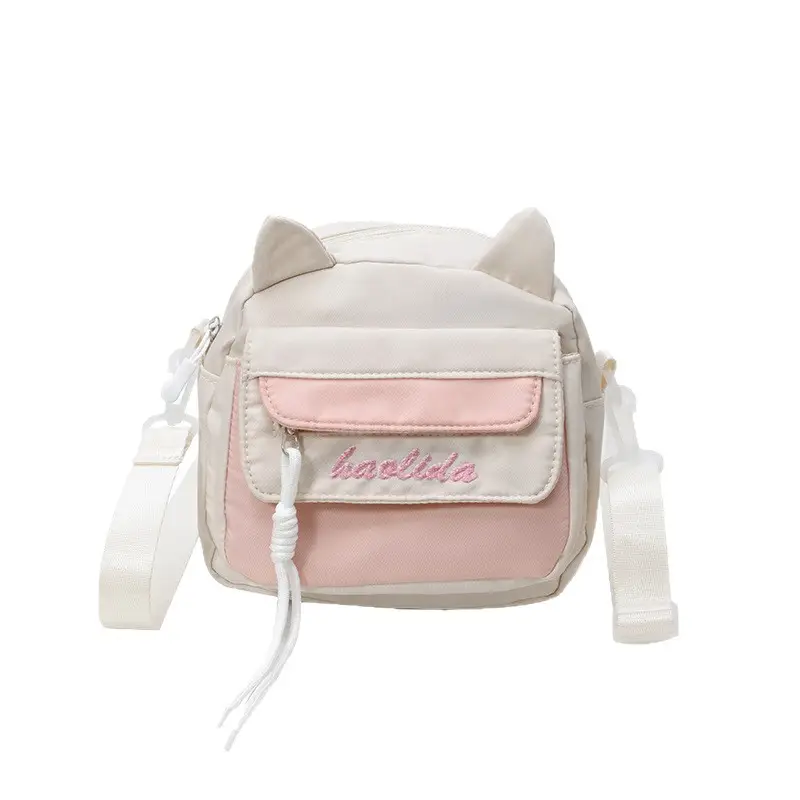 Cat Ear Korean Style Crossbody Bag Pink Black
