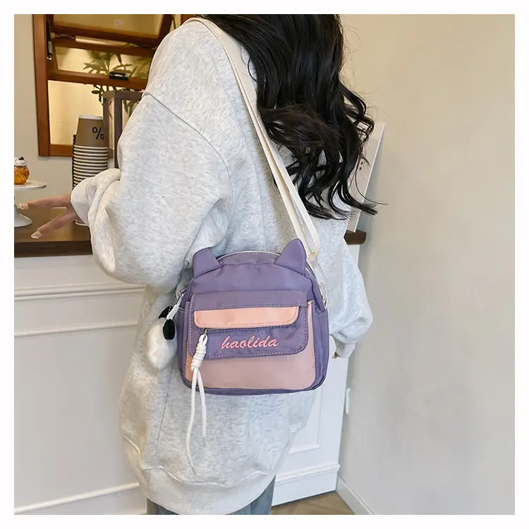 Cat Ear Korean Style Crossbody Bag Pink Black — feature 18