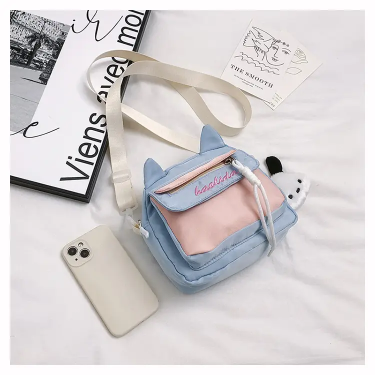 Cat Ear Korean Style Crossbody Bag Pink Black — feature 30
