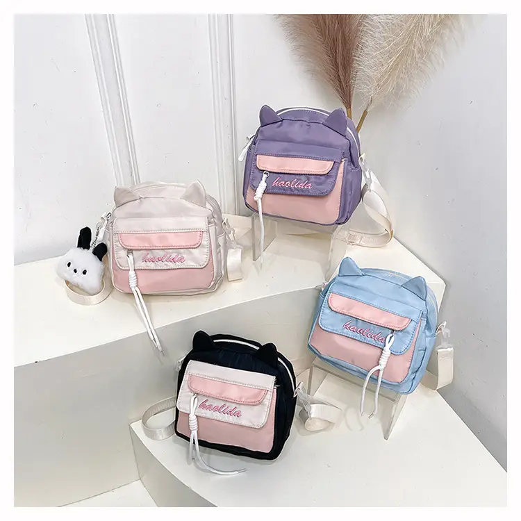 Cat Ear Korean Style Crossbody Bag Pink Black — feature 33
