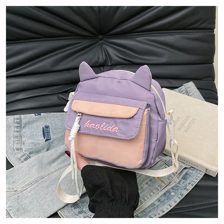 Cat Ear Korean Style Crossbody Bag Pink Black