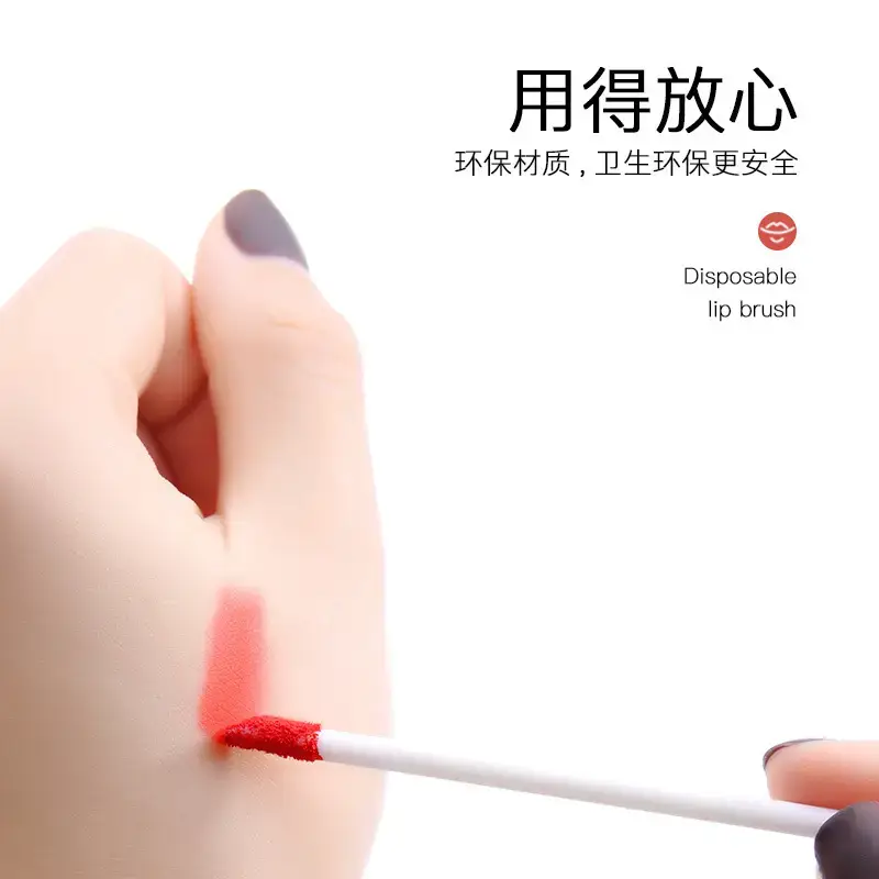 Lamela Disposable Lip Brush 50 Pieces Flocked Stick