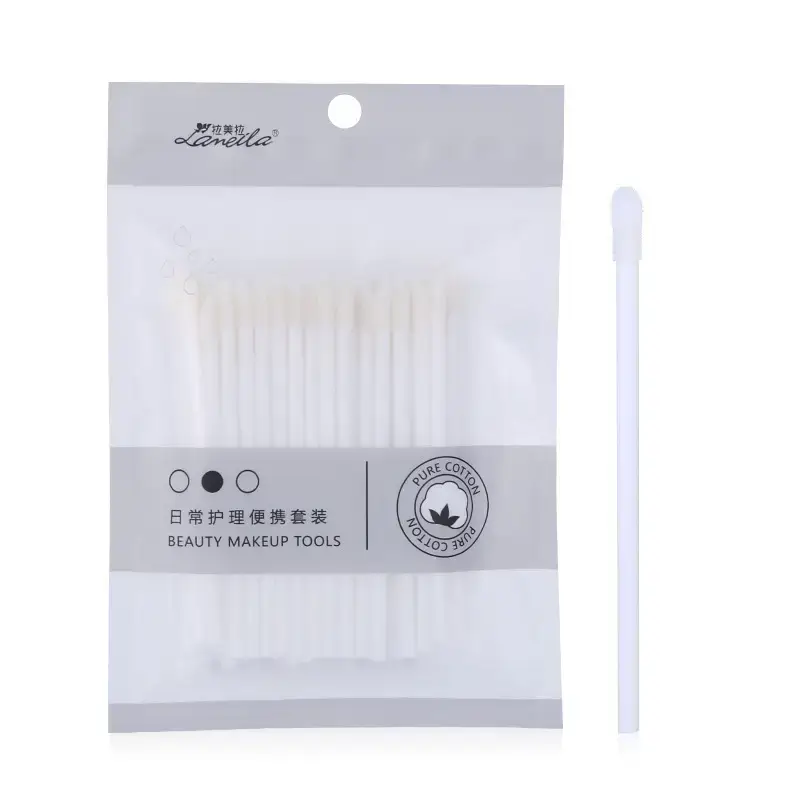 Lamela Disposable Lip Brush 50 Pieces Flocked Stick
