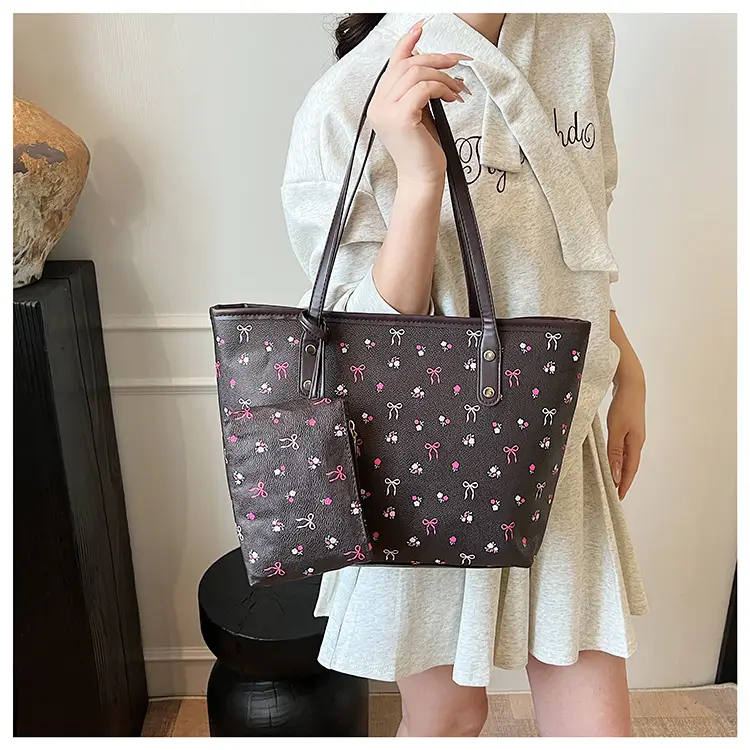 Pink Flamingo Print Women's Tote Bag — feature 10