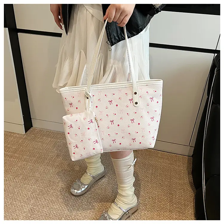 Pink Flamingo Print Women's Tote Bag — feature 15