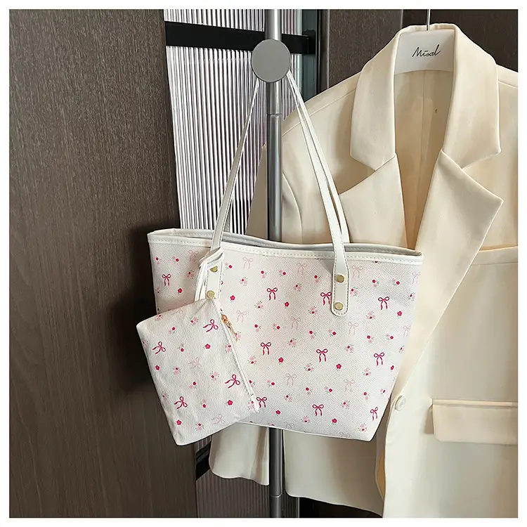Pink Flamingo Print Women's Tote Bag — feature 19