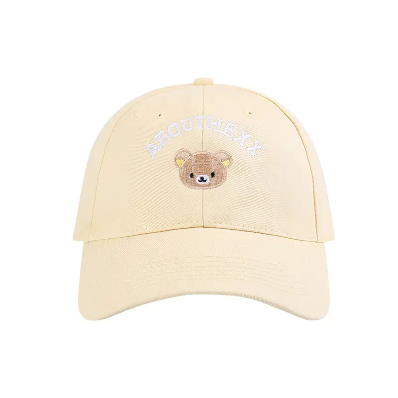 Pink Embroidered Baseball Cap with Bear Design - Image 11