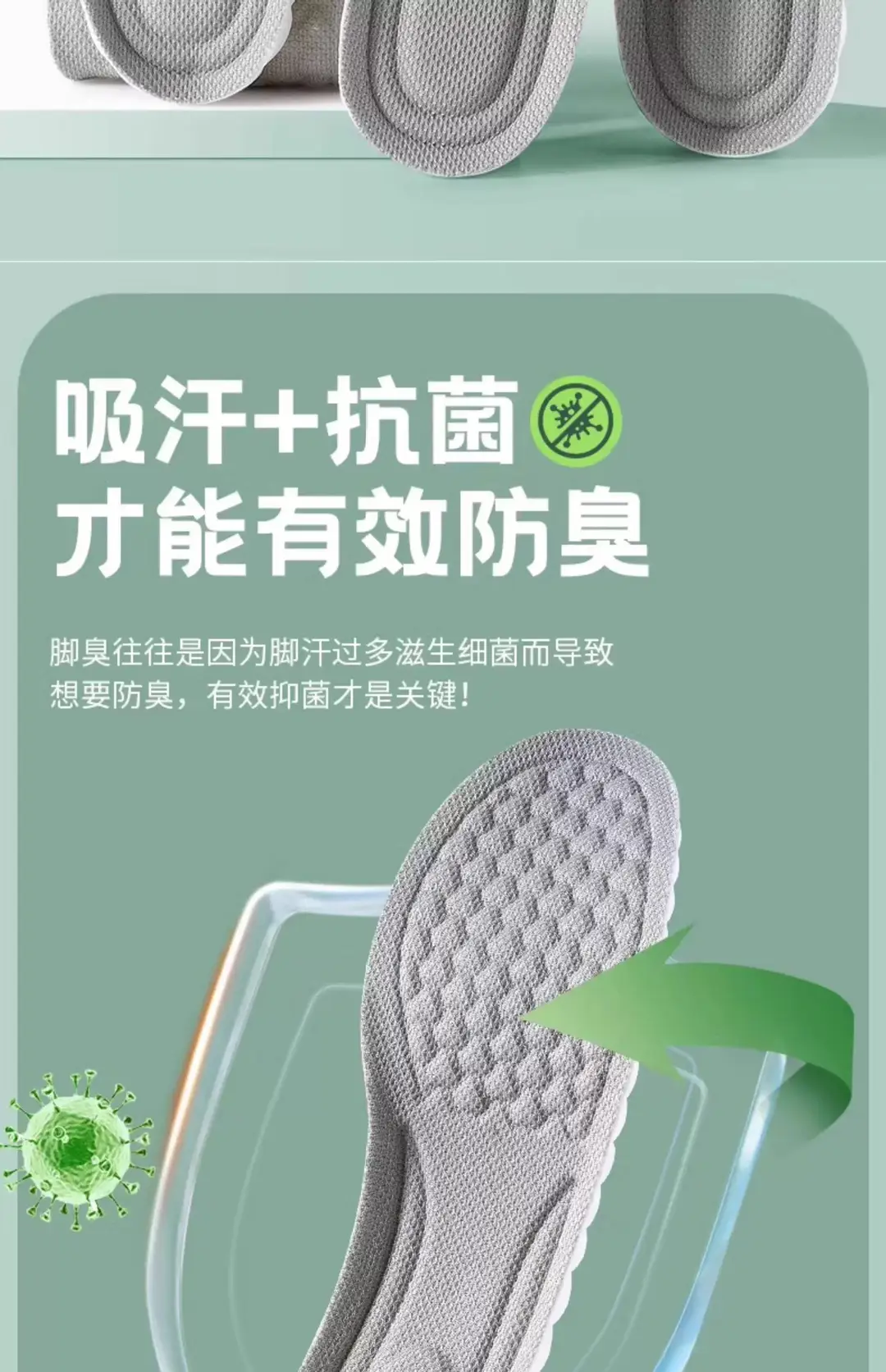 Footprint Premium Insoles with a Stepping-On-Poop Feeling, Ultra-Soft for Long Standing, Pain-Relief, Soft Sole, Comfortable for Sports, Shock-Absorbing, Breathable, Sweat-Absorbing, Odor-Resistant — feature 2