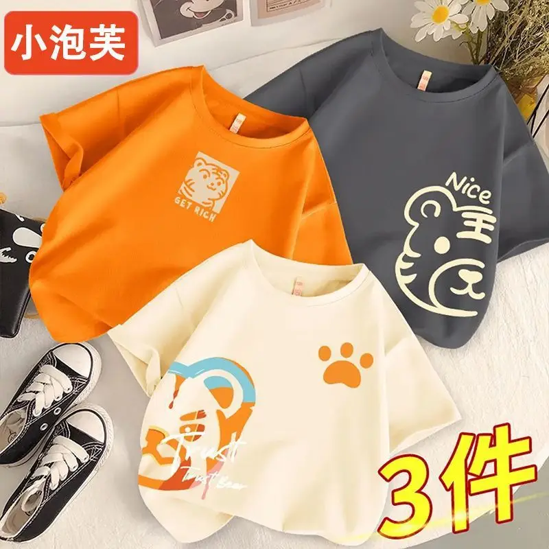 Boys Cotton Cartoon T-Shirts 3Pcs Summer Set