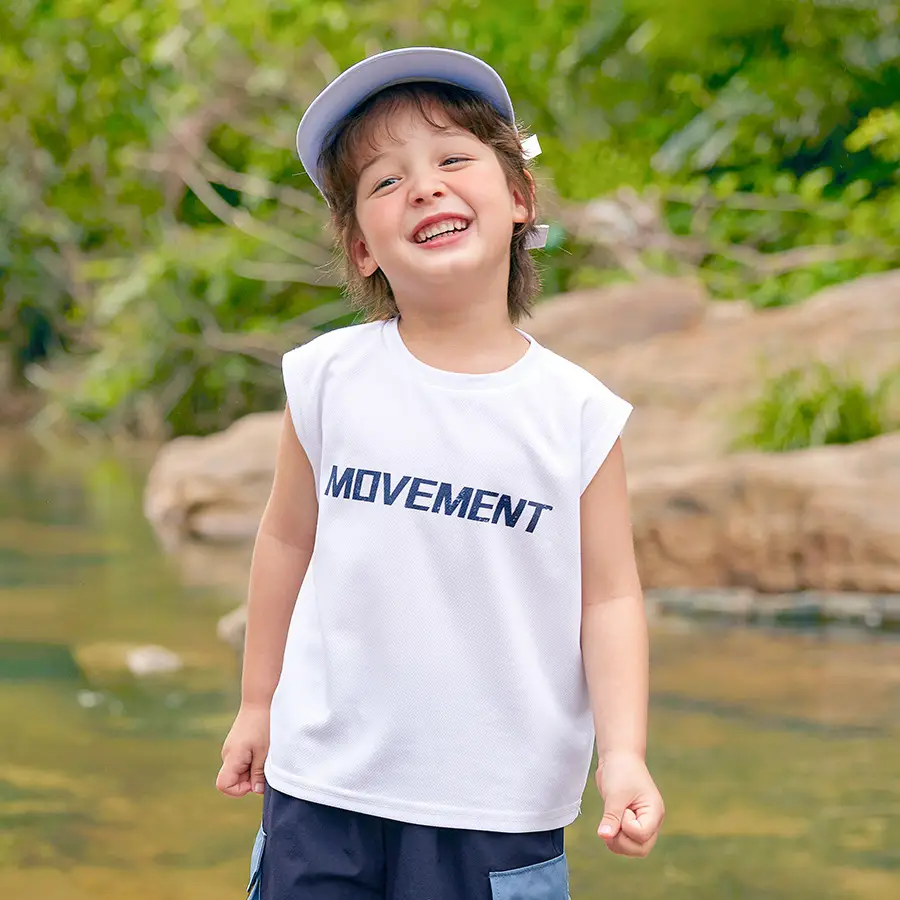 Right European Boys Sleeveless Summer Vest Blue - Image 2