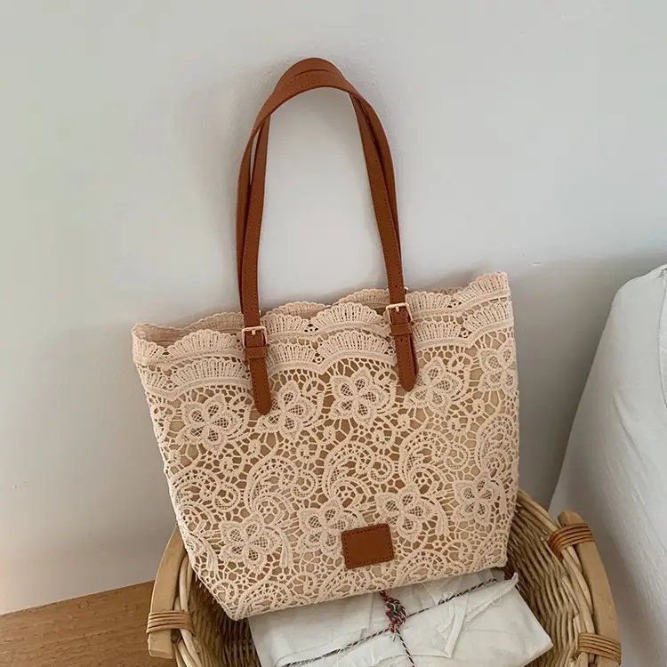 Lace French Style Women's Large Tote Bag - Image 4