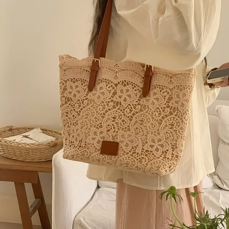 Lace French Style Women's Large Tote Bag - Image 5