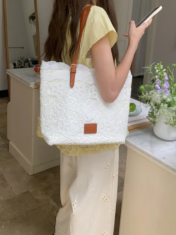 Lace French Style Women's Large Tote Bag — feature 11