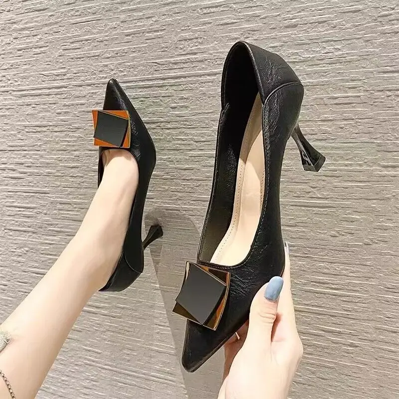 French-Style Pointed Toe Commuting Stiletto Shoes for Women 2026 New Spring and Autumn Shallow Mouth Trendy Socialite Elegant Work High Heels — feature 1