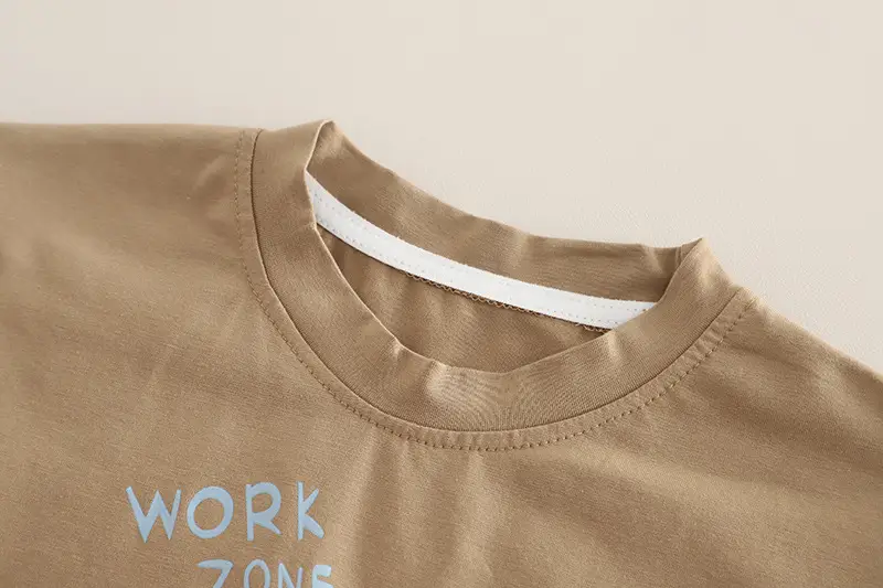 Kids New Arrival Excavator Dinosaur T-Shirt Brown Denim Shorts — feature 8