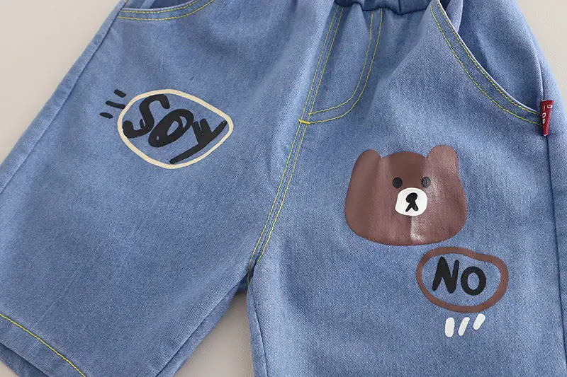 Kids Bear Print T-Shirt Shorts Set Summer Wear — feature 12