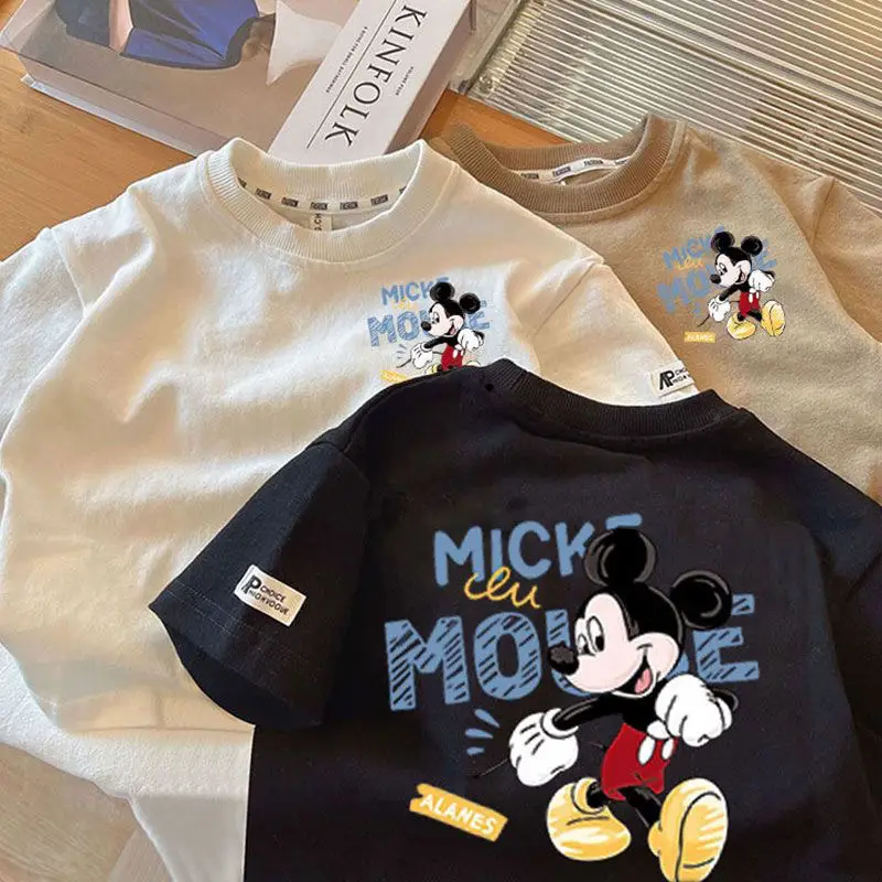 Boys Cotton Cartoon T-Shirt Black White Brown — feature 5