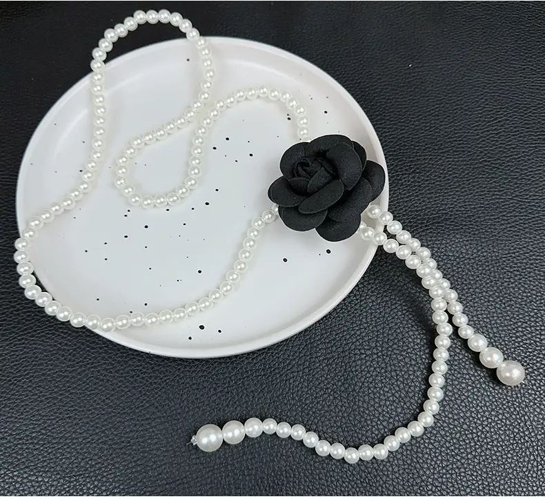 Black Pearl Flower Waist Belt for Women — feature 7