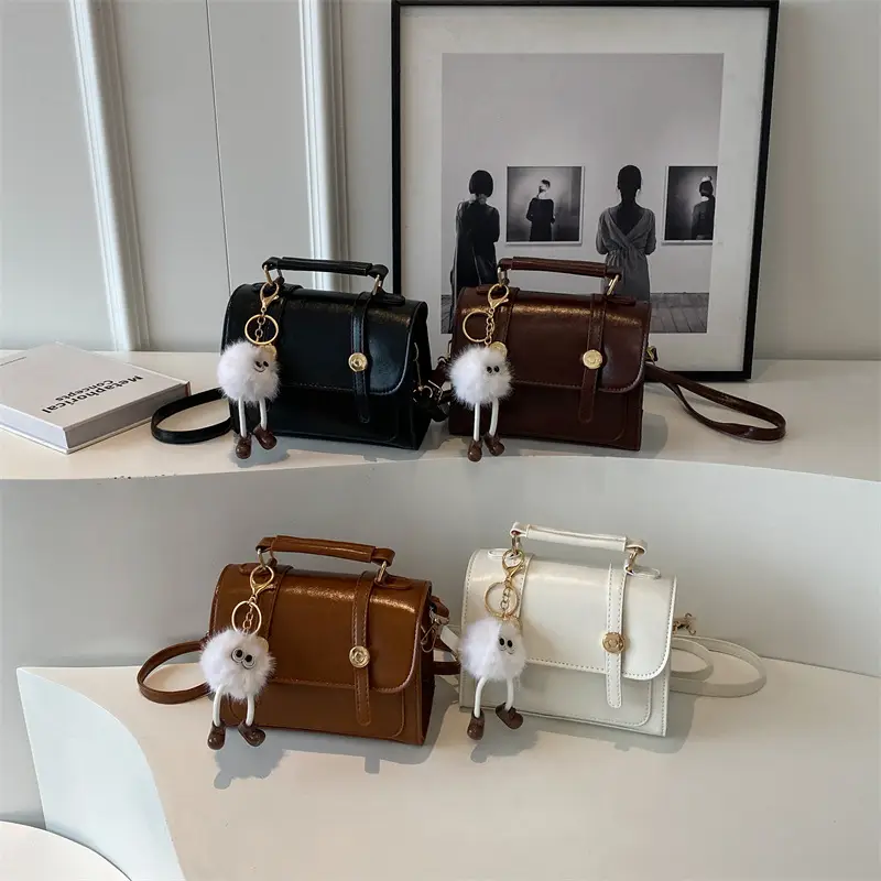 2023 Winter New Retro One-Shoulder Crossbody Bag Brown - Image 10