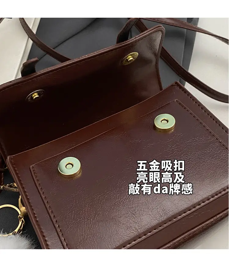 2023 Winter New Retro One-Shoulder Crossbody Bag Brown — feature 7