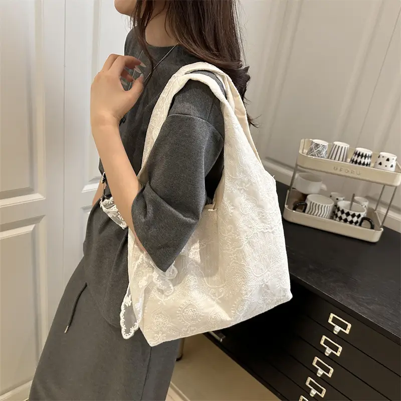 White Lace Shoulder Bag for Women 2025 Summer - Image 5