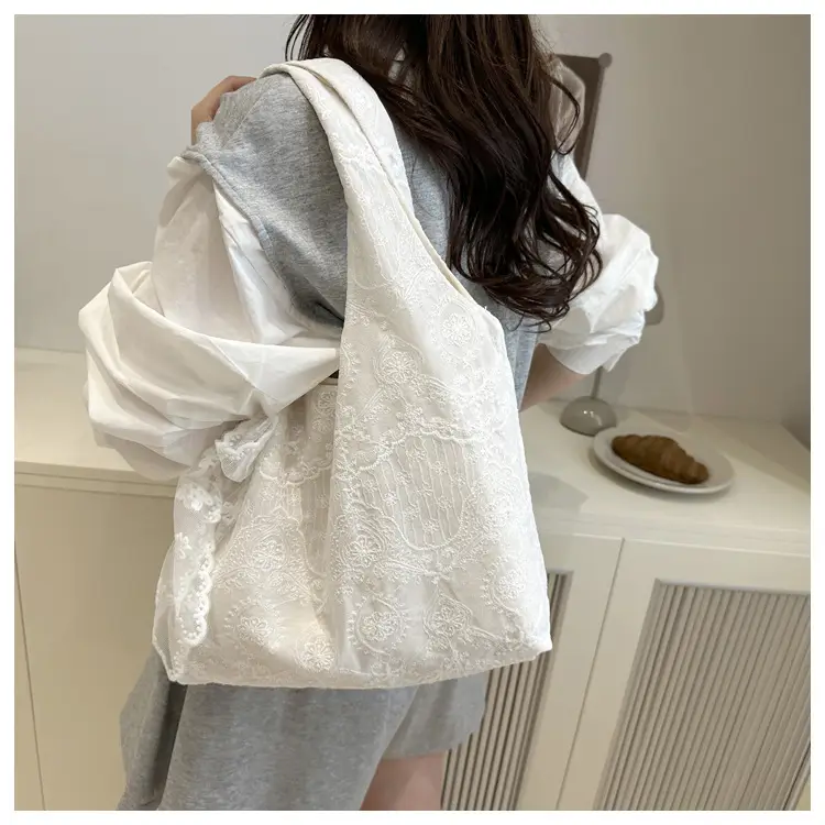 White Lace Shoulder Bag for Women 2025 Summer — feature 14