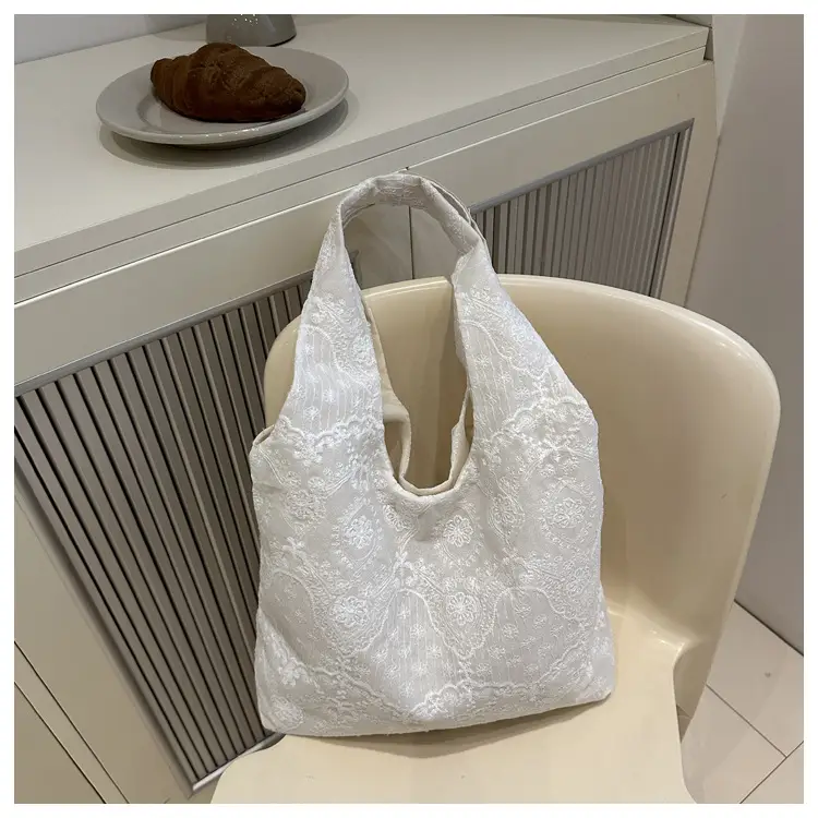White Lace Shoulder Bag for Women 2025 Summer - Image 2